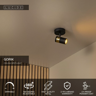 GORIK - Plafon Spot - 1xGU10 - Black 53909/01/30 Lucide